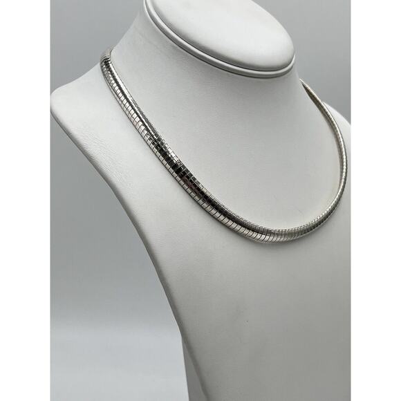 Sterling Silver Italy Omega 925 Chain Necklace 7mm 17”‎ 37. 43 Grams - Picture 3 of 11